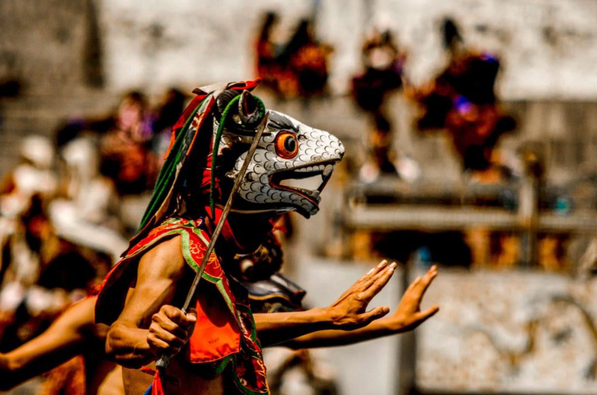 Traditional masked performance in Bhutan