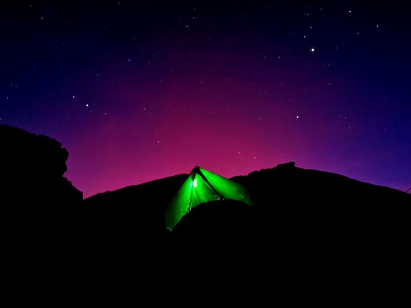 Nighttime tent Kilimanjaro