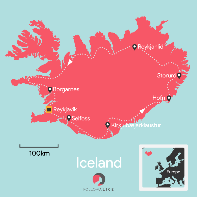 Iceland Itinerary Map