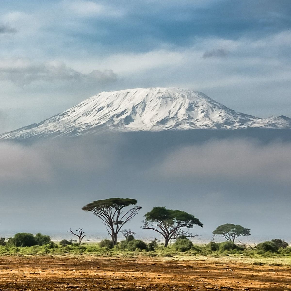 View of Mt Kilimanjaro from Amboseli Park in Kenya