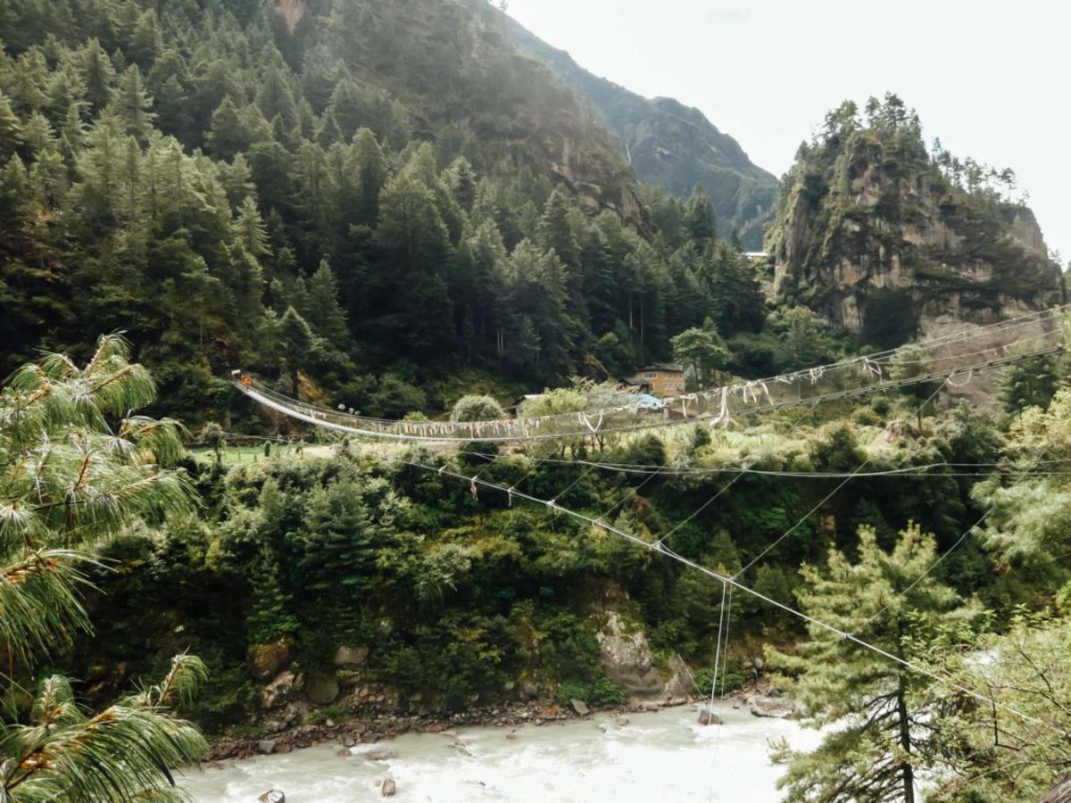 Suspension bridge Everest Base Camp trek adventure
