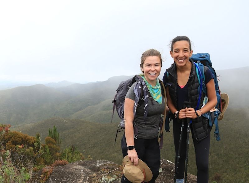 Ladies in moorland zone of Kilimanjaro