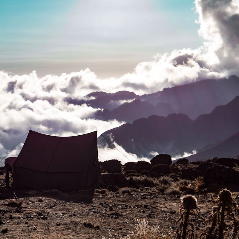Clouds from camp on Kilimanjaro