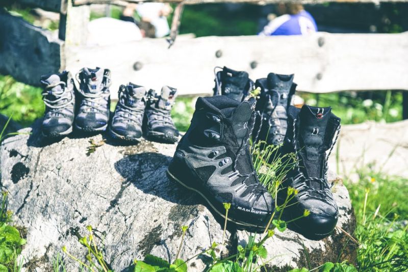 Pairs of trekking boots