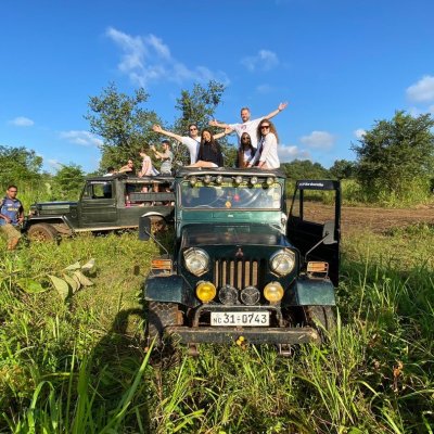 Clients on jeep safari in Sri Lanka