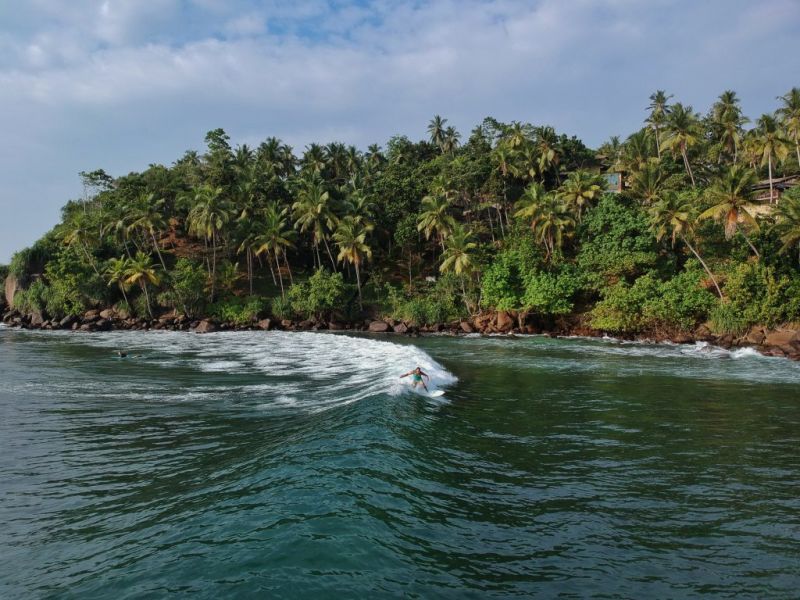 Sri Lanka beach and surfer on adventure holiday