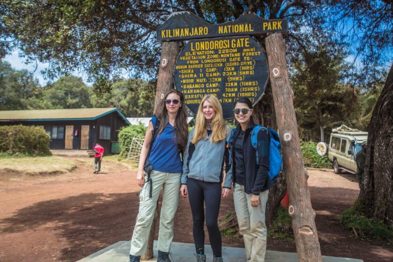 Follow Alice trekkers at Londorossi Gate, one of the entry points to Kilimanjaro National Park