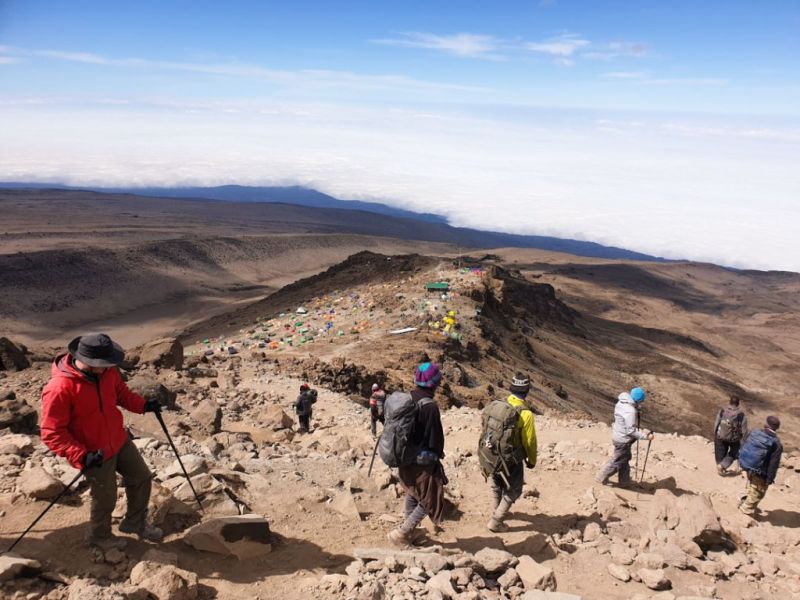Hiking down Kilimanjaro