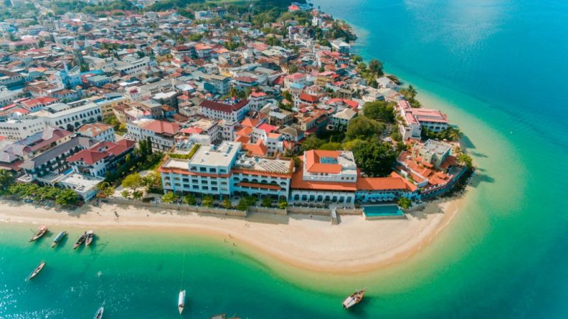 tone Town from air, Zanzibar, Top 10 attractions in Tanzania
