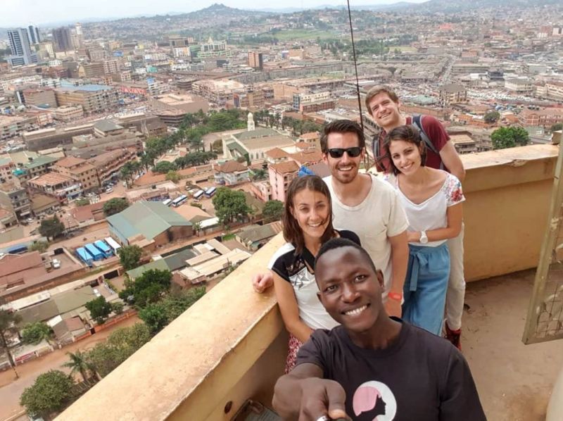 Dan and happy group in Kampala, Uganda