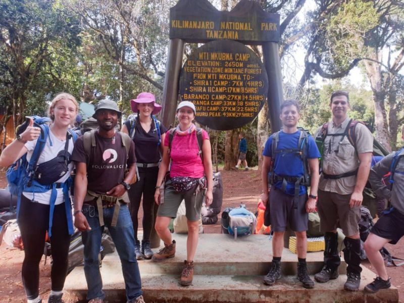 Group photo at the start of Kilimanjaro climb