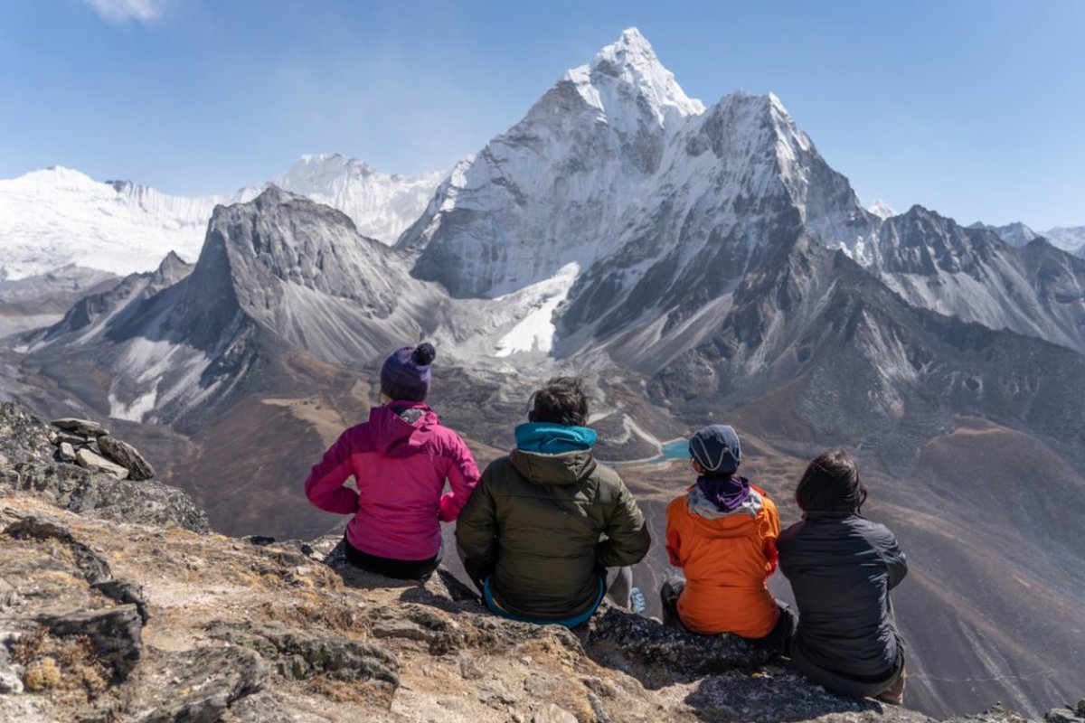View of Ama Dablam from Nangkart Shank viewpoint, Dingboche, Nepal 