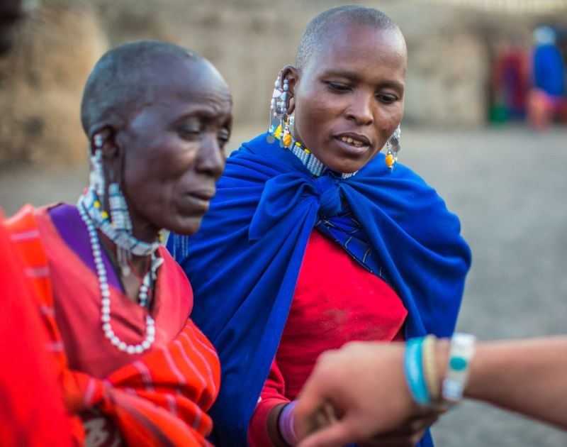 Maasai women in traditional dress, top 10 attractions in Tanzania