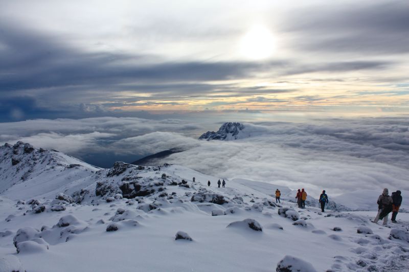 Snowy Kilimanjaro summit