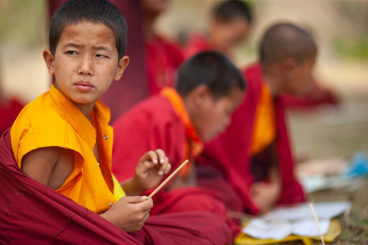 Monks in training in Thimpu