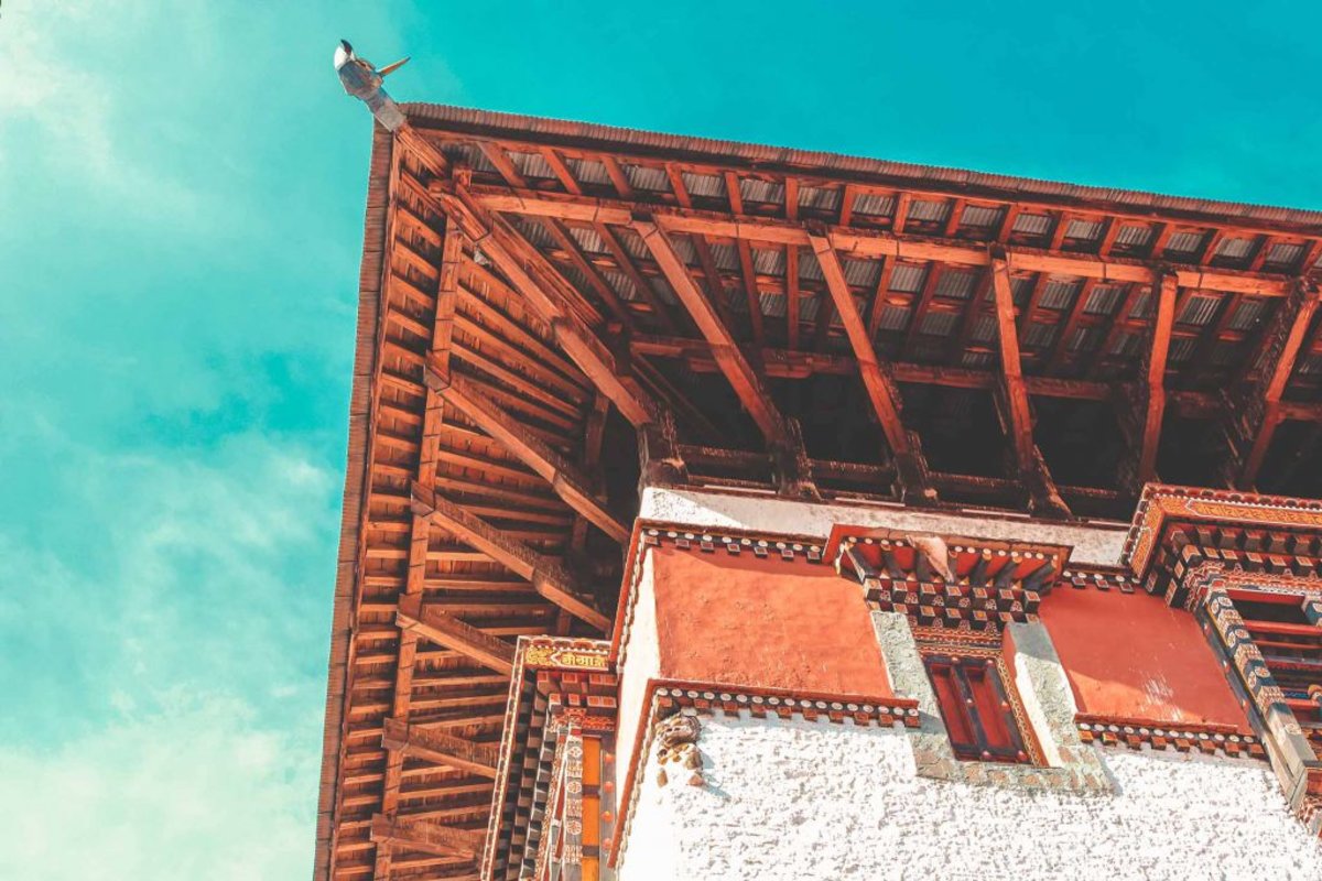 Dzong roof from beneath, Bhutan travel guide