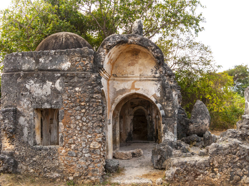 Old mosque ruins at Kilwa Kisivani in Tanzania