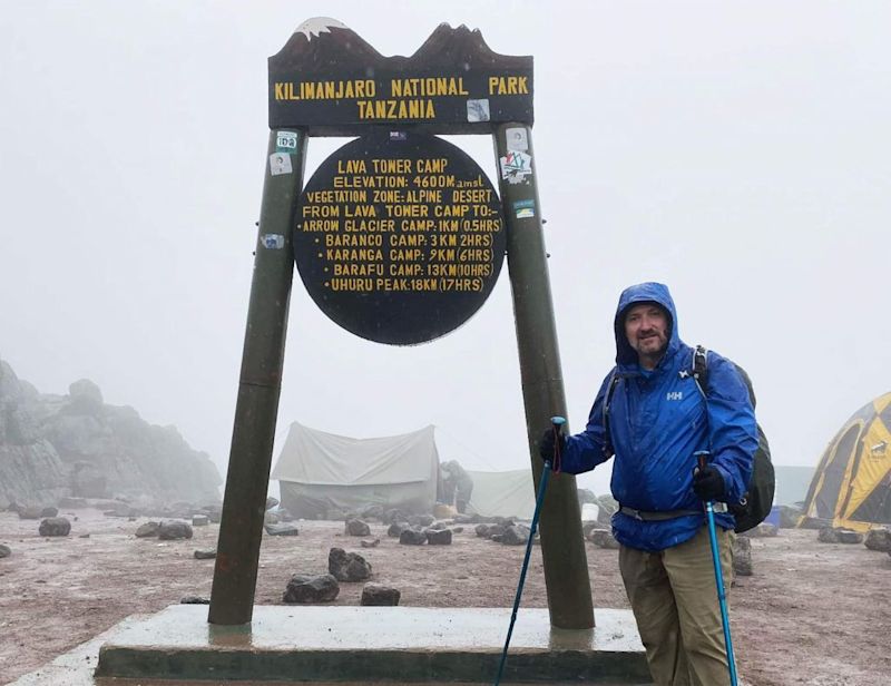 Man Standing at Lava Tower Kilimanjaro Climb