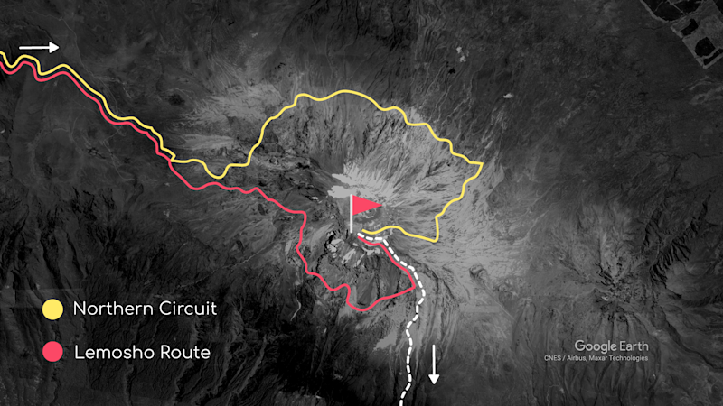 Northern-Circuit-vs-Lemosho-Route-Kilimanjaro-Map