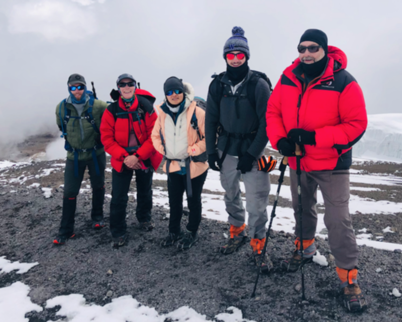 Forciers Kilimanjaro summit group photo snow