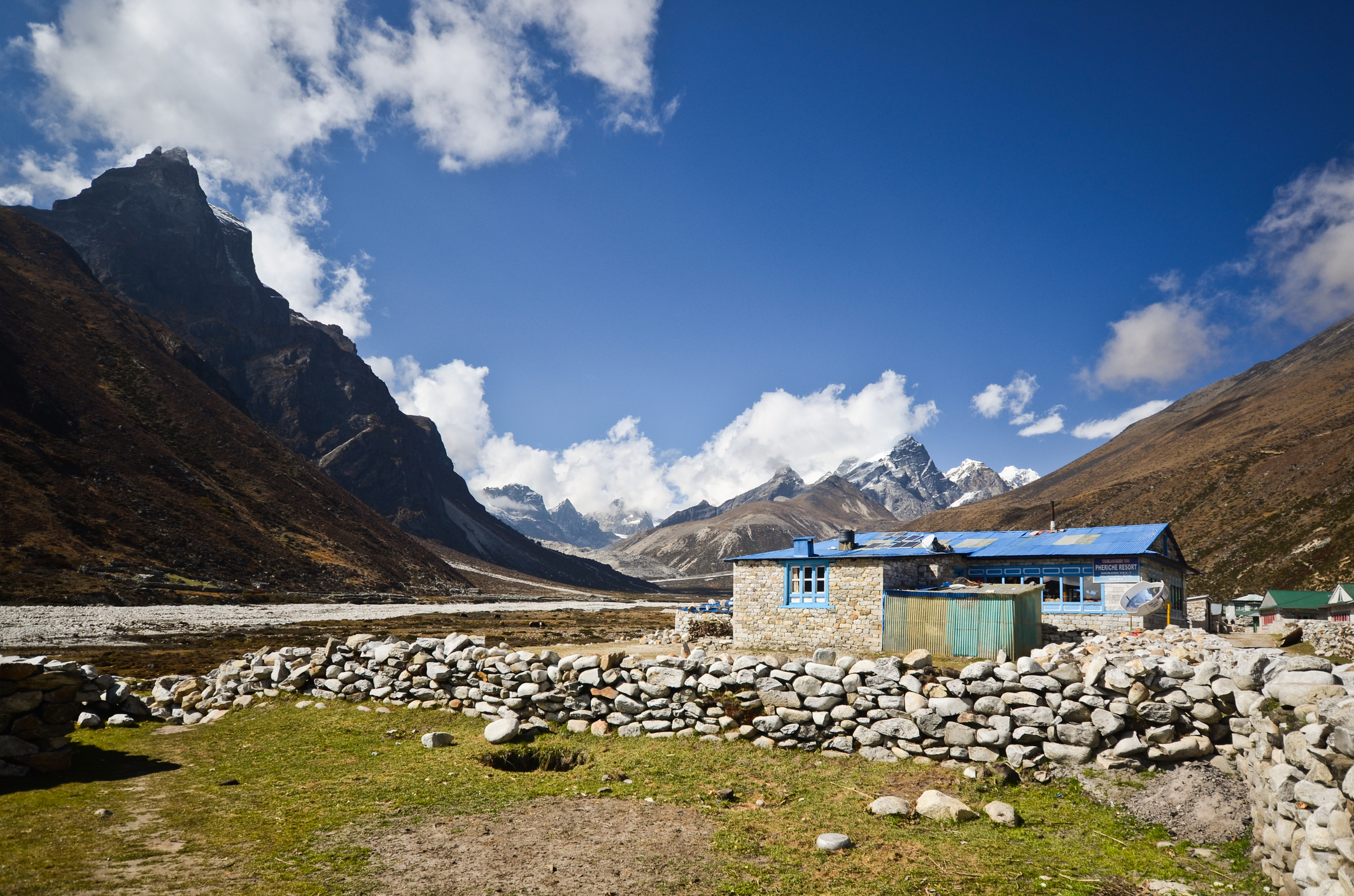 The Nepali village of Pheriche along the Everest base camp trail