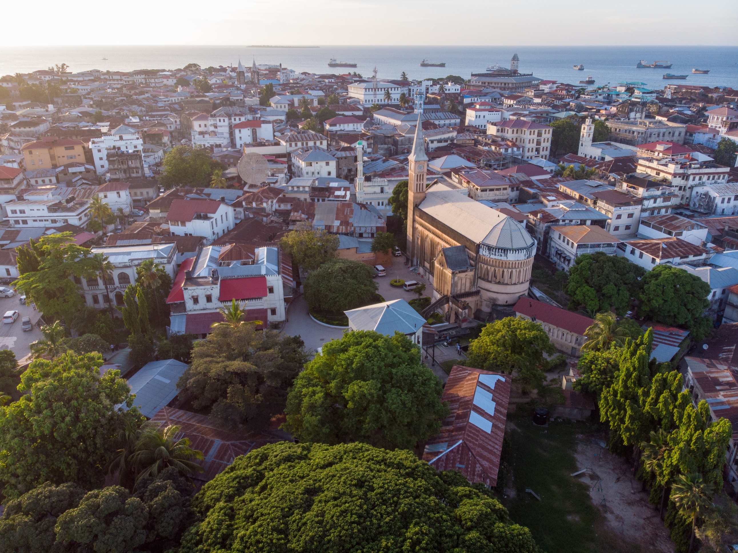 Aerial view of Stone Town, Zanzibar