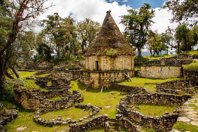 Famous view of Lost city Kuelap, Peru
