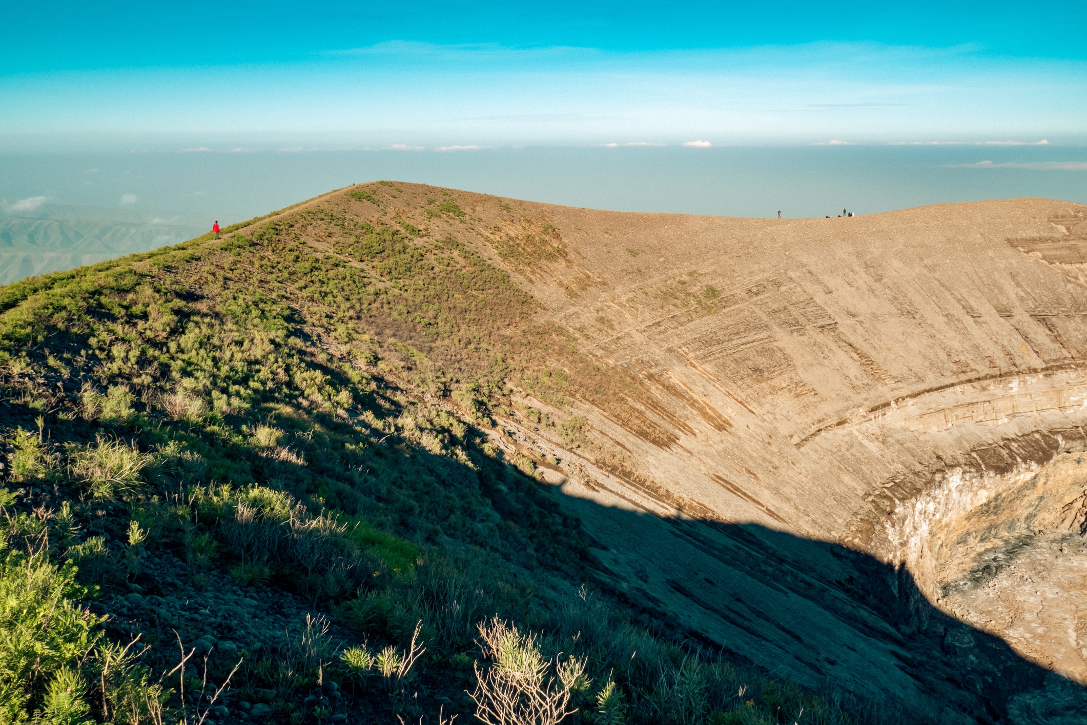 Scenic view of the Volcanic crater of Mount Ol Doinyo Lengai in Tanzania. Scenic view of the Volcanic crater - The Ash Pit of Mount Ol Doinyo Lengai in Tanzania