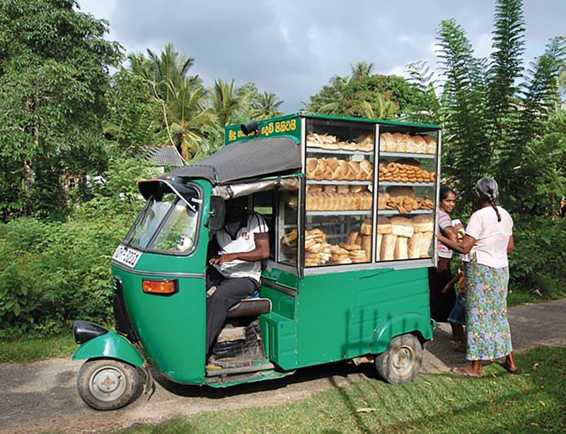 Morning bread delivery in Galle