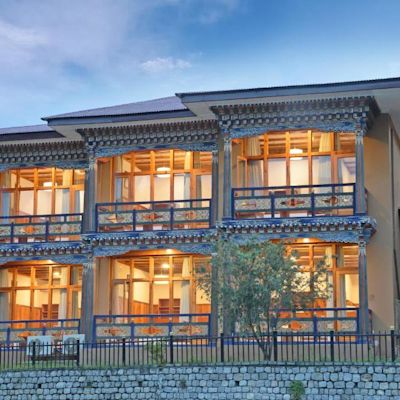 Exterior facade of Tenzinling Resort, Paro, Bhutan
