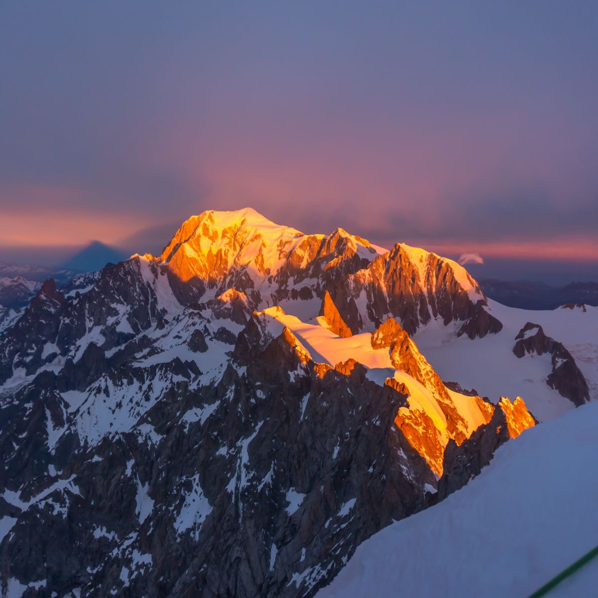 Mont Blanc in morning sunshine