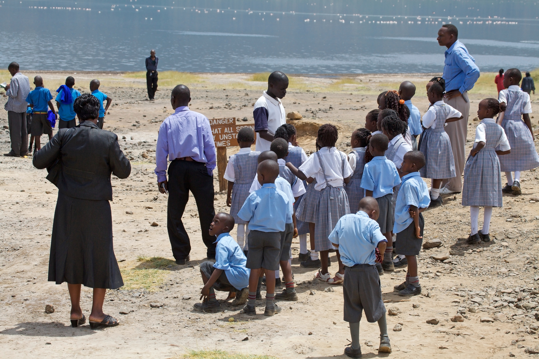 Local young students and teachers at the Lake Baringo
