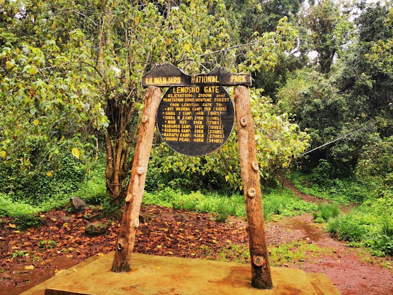 Mti Mkubwa Camp sign on Kilimanjaro