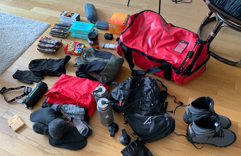 Packing gear luggage EBC trek Nepal