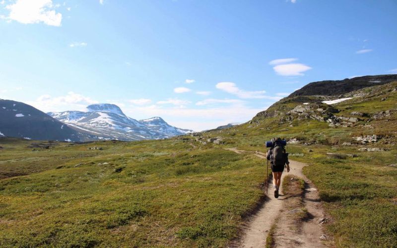 Trek path in mountains of Sweden